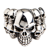 Sterling Silver Phantom Skull Biker Ring