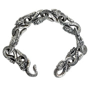 Snake Head Sterling Silver Gothic Bracelet